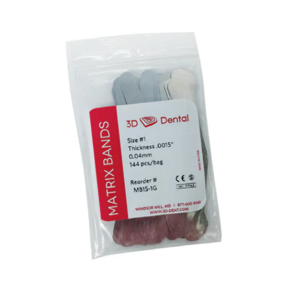 3D Dental Matrix Bands Tofflemire 0.002″ #1 Adult Universal