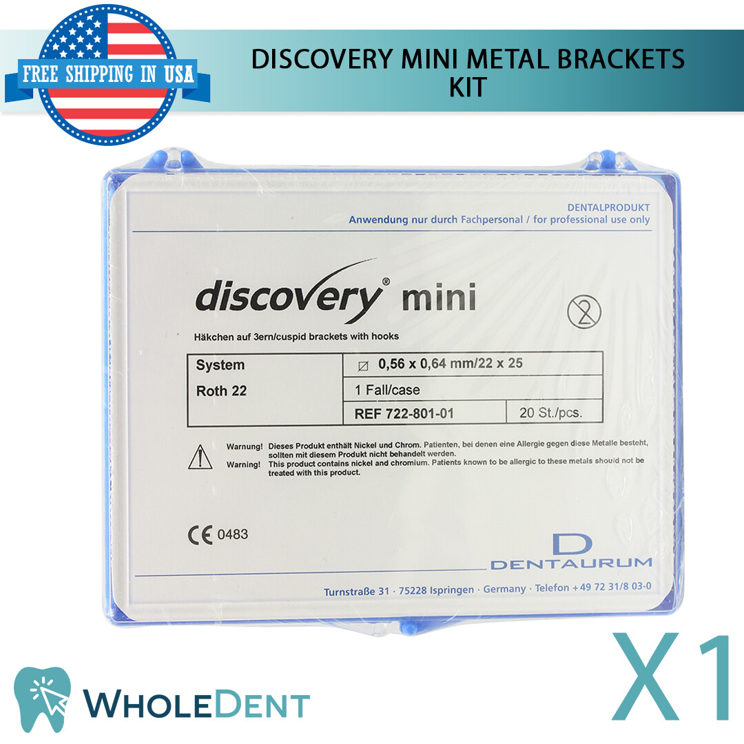 Orthodontic Dental Discovery Mini Metal Brackets Braces Kit Roth Dentaurum 20pcs