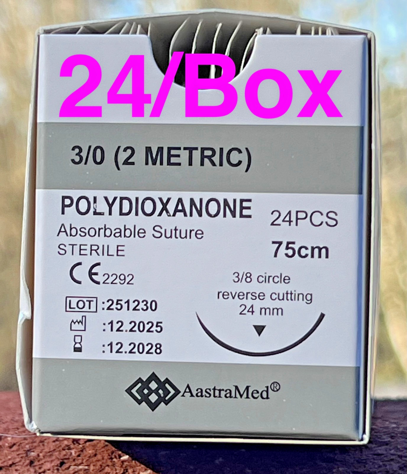 3/0 PDS/PDO 72ct Veterinary Surgical Suture Polydioxanone monofilament Dental