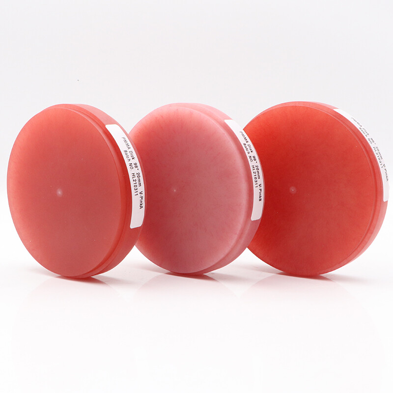 5 Pieces OD98mm Monochromatic Pink PMMA Blocks for CAD/CAM Milling – 2ST/3ST