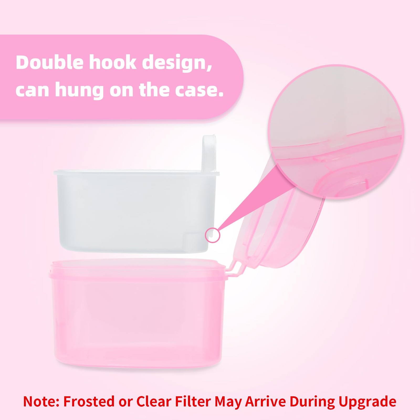 Dental Orthodontic Retainer Container 1 Count (Pack of 1), Transparent Pink