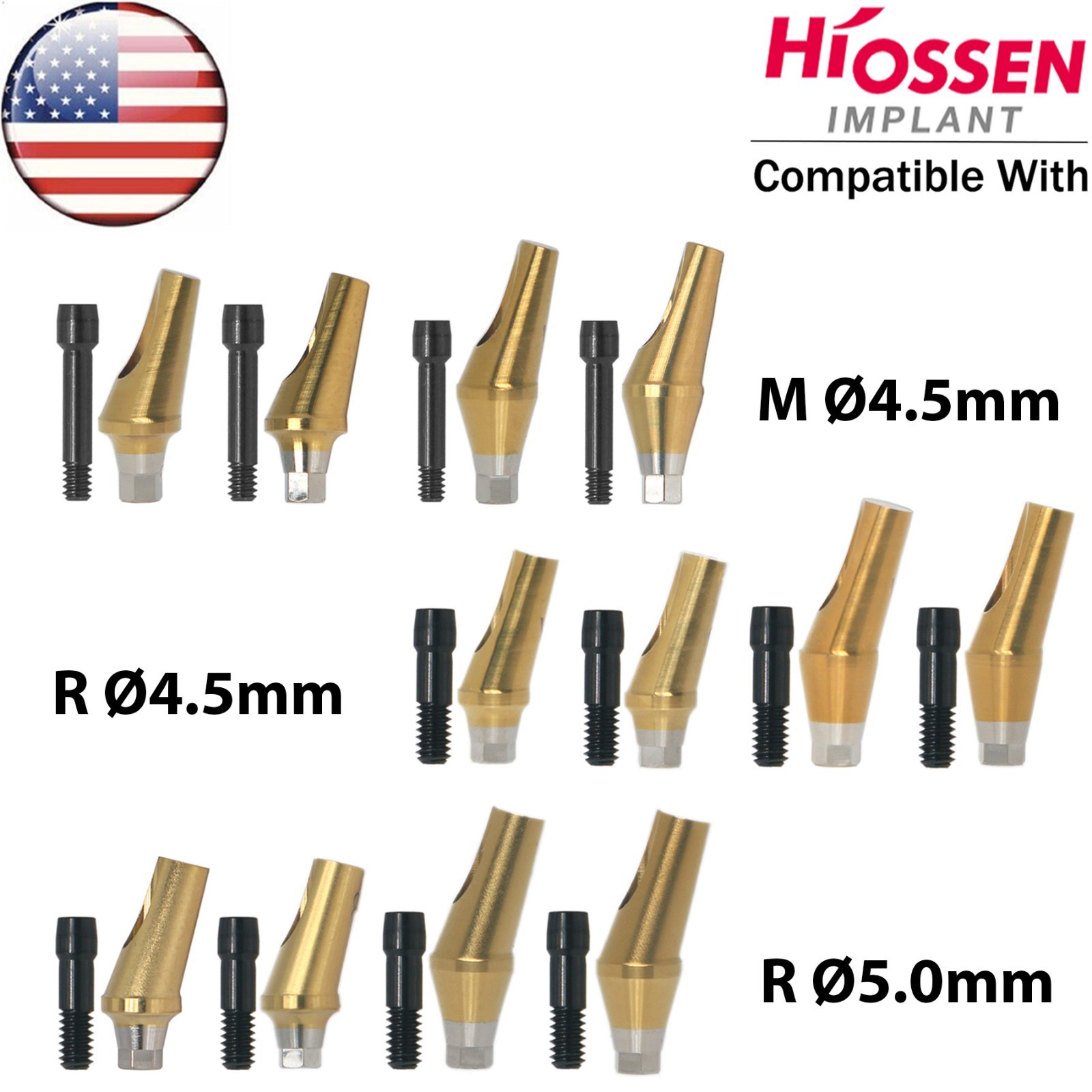 US Dental Straight Transfer 17° Angled Anatomic Abutment M/R For Hiossen Osstem