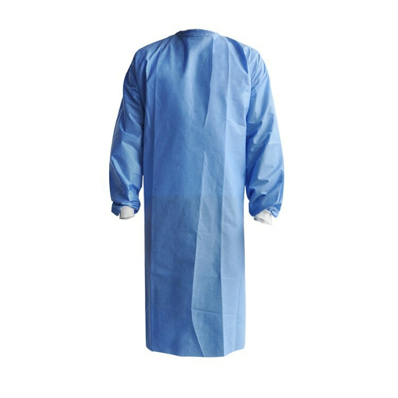 Disposable Protective Isolation Gown Blue Knitted Cuffs AAMI PB70:2012 Level 2