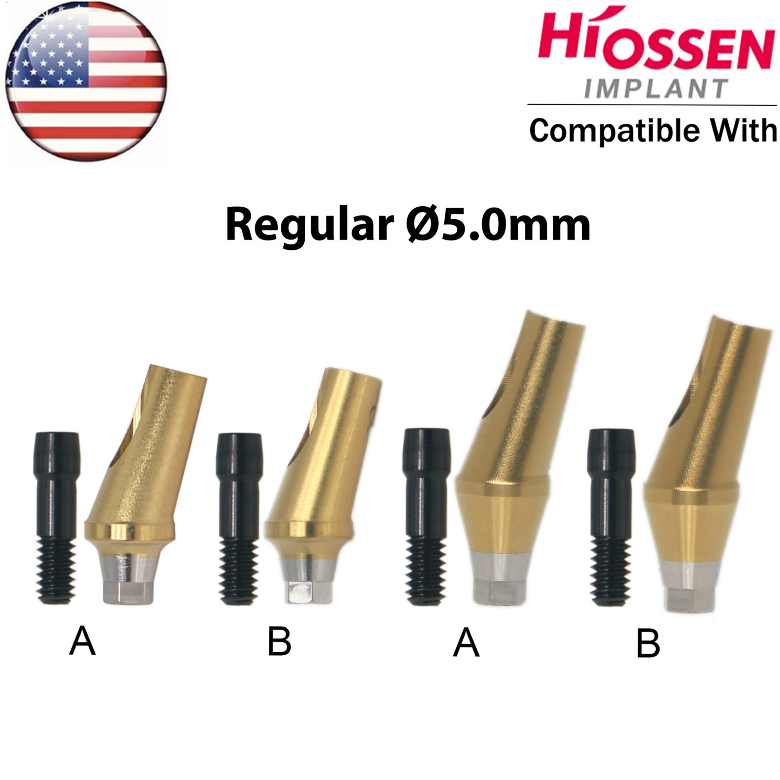 US Dental Straight Transfer 17° Angled Anatomic Abutment M/R For Hiossen Osstem