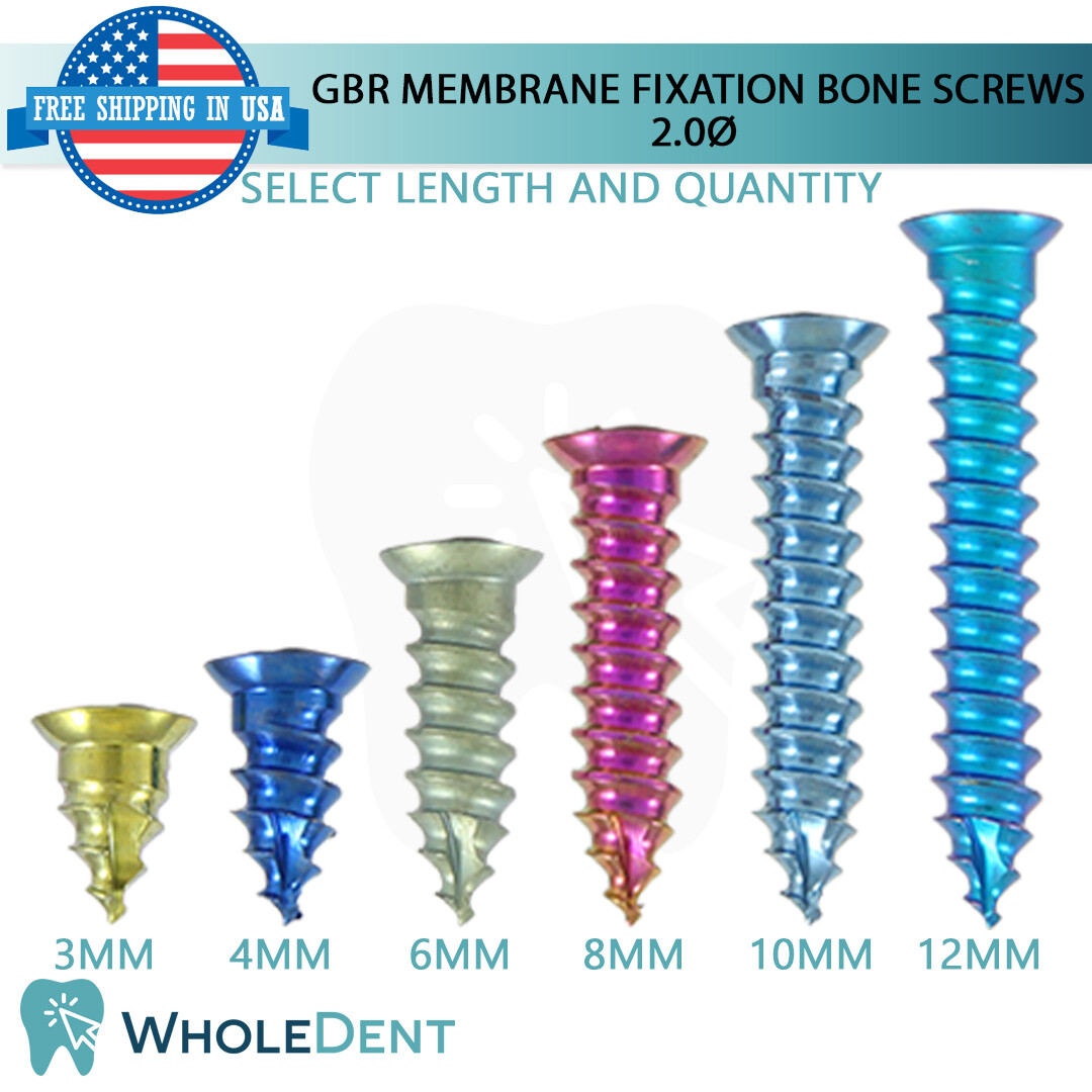 GBR Self Tapping Titanium Membrane Fixation Bon Screw Ø2.0mm, Dental Im plant