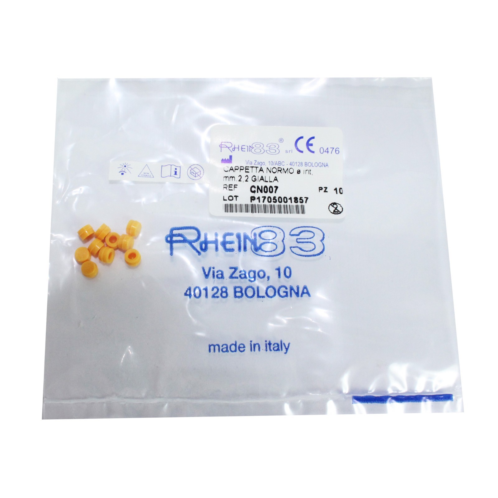10 Dental Ball Attachment Home Use First Aid Undersized Caps Ø2.2mm Yellow