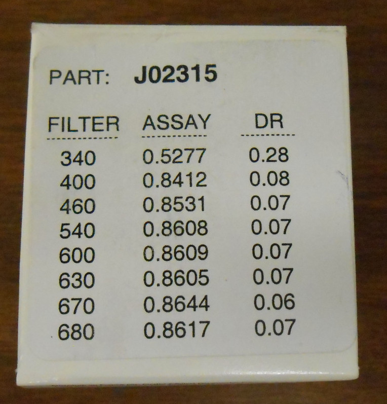 VITROS PRODUCTS VITROS WHITE REFERENCE SLIDES J023315