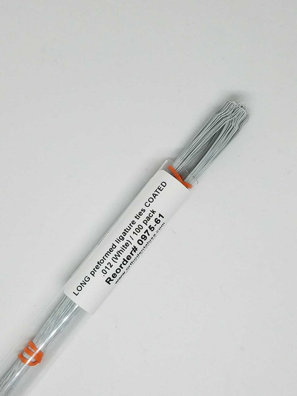 LONG preformed ligature ties COATED .012 (White) 100 pack 0975-61 Orthodentalusa