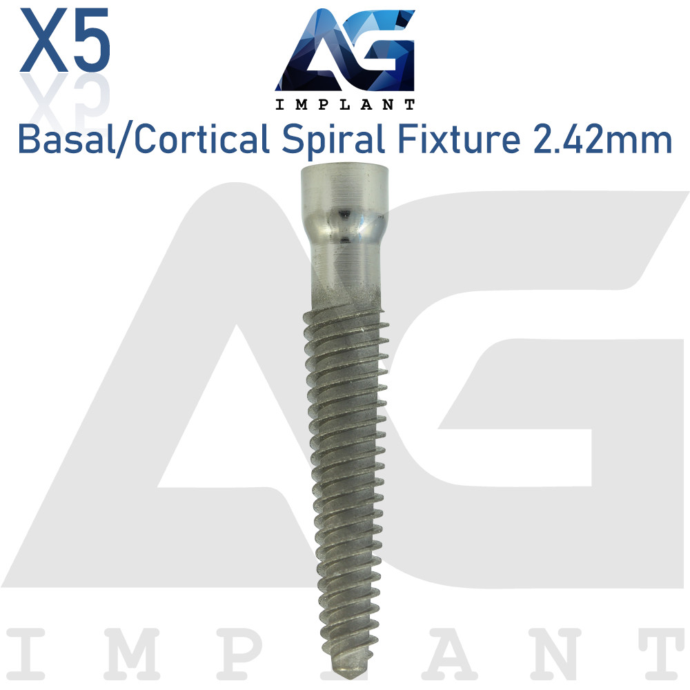 5 Basal/Cortical Spiral Titanium Fixture System Int Hexagon 2.42mm Prosthetics