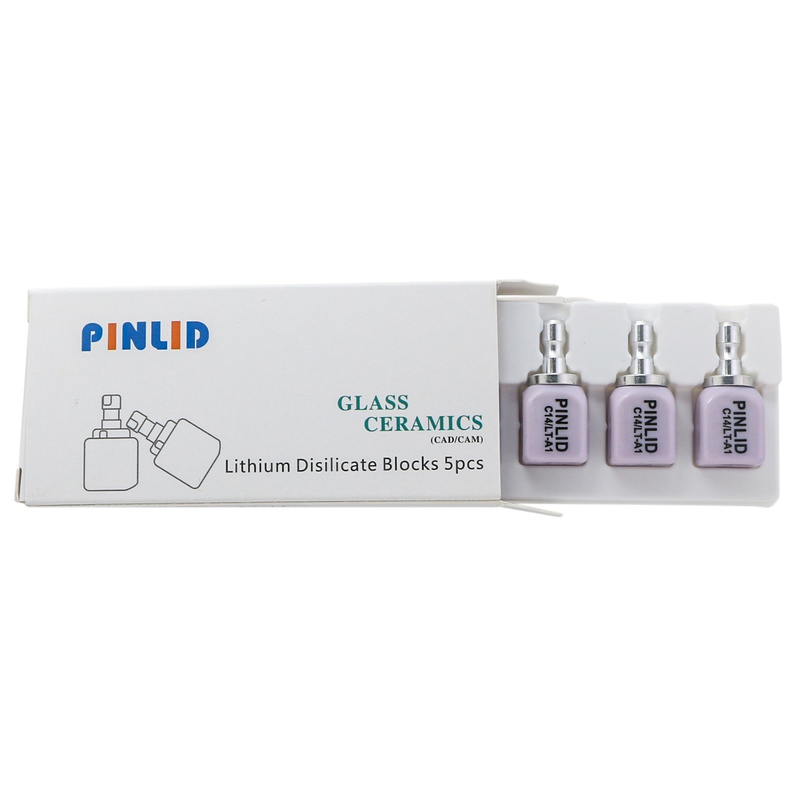 US Emax CAD C14 Dental Lithium Disilicate Block CEREC LT-A1 CAD/CAM Milling 5Pcs