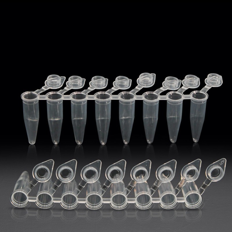 CellGrow Scientific PCR 8-Strip Tubes 0.2mL Attached Flat Caps Qty 120