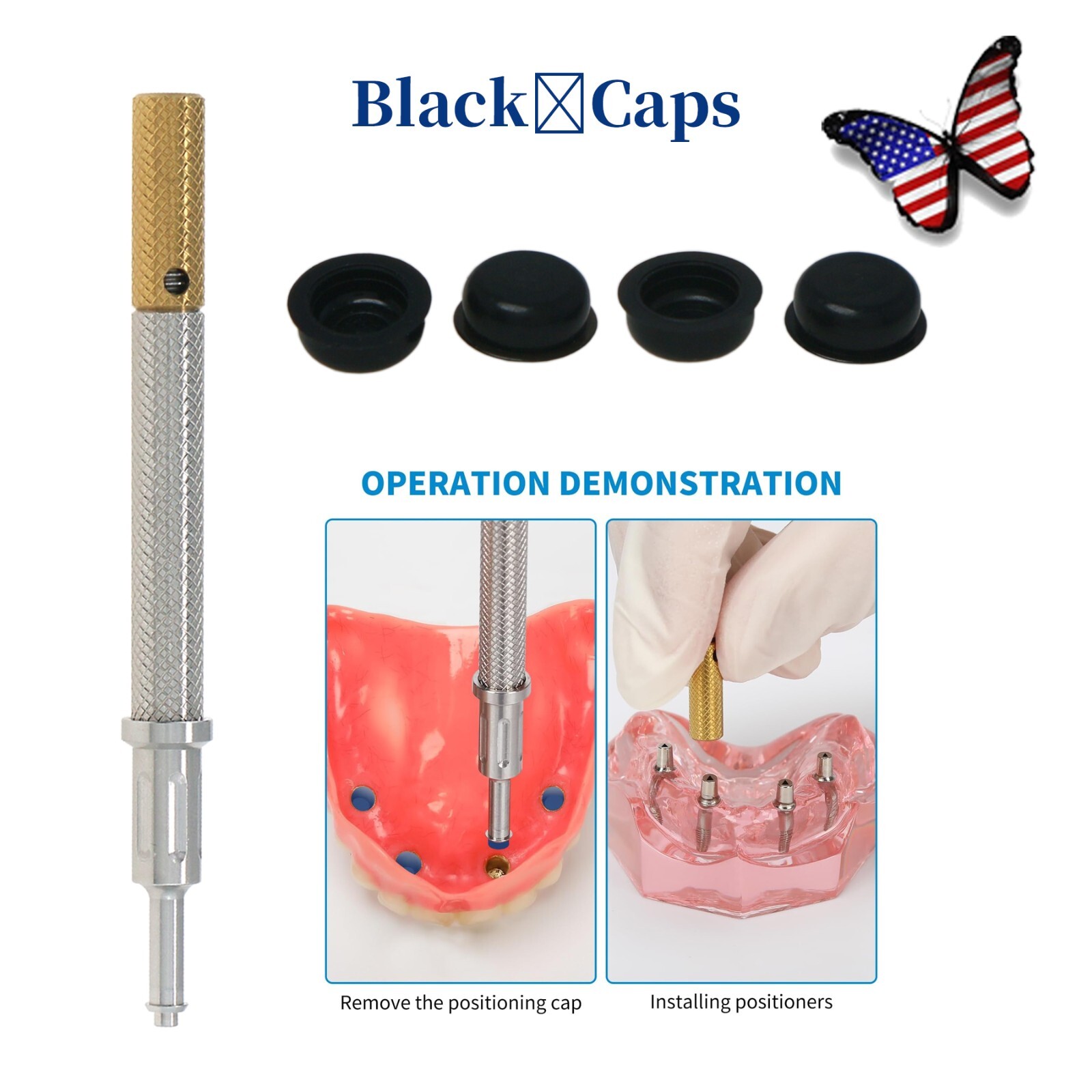 US Implant Overdenture Male Cap Insertion Fit Locator 1.2/2.4lbs Extraction Tool