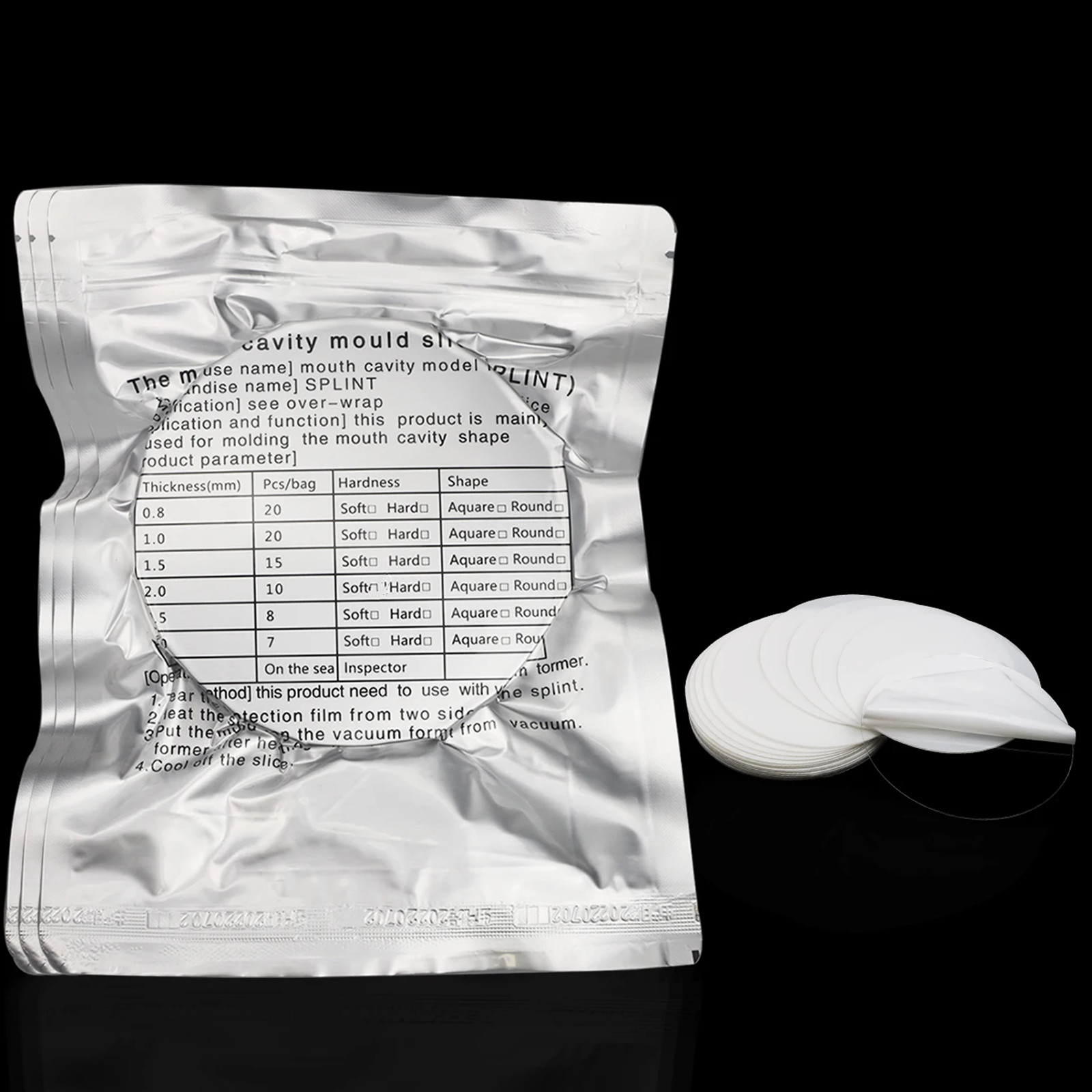 10Pcs Dental Lab Splint Thermoforming Materials Vacuum Forming Sheet 2.0mm Hard
