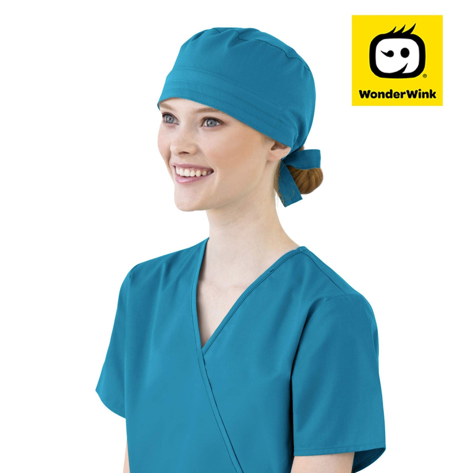 WINK WonderWORK Scrubs for Unisex Tie Back Scrub Cap One Size Khaki