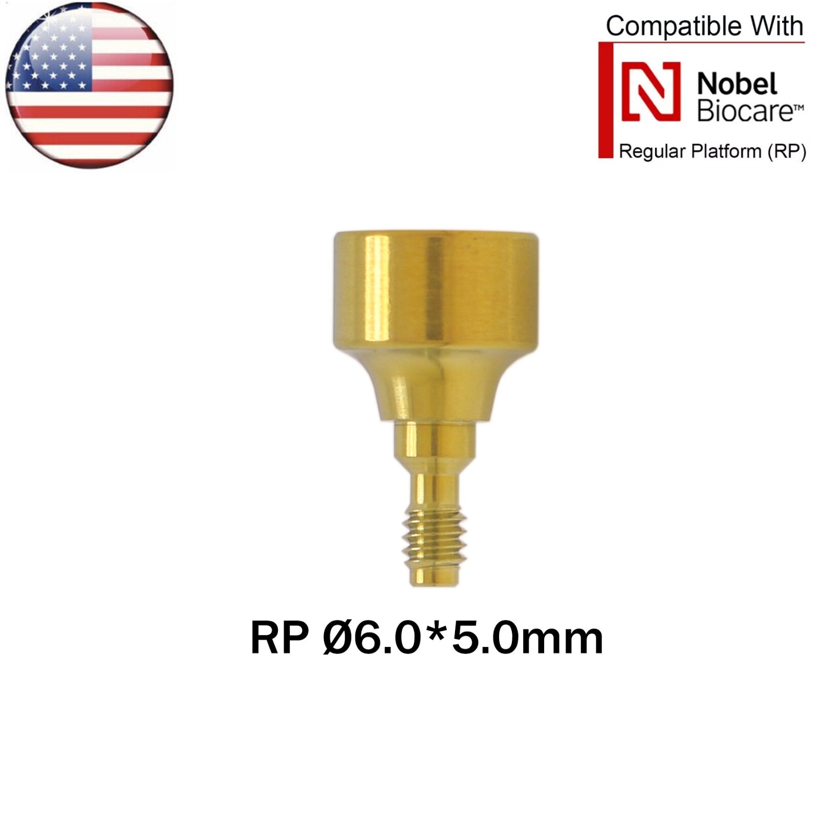 US NOB Dental RP Healing Abutment Cap Internal Conical Fits Nobel Biocare