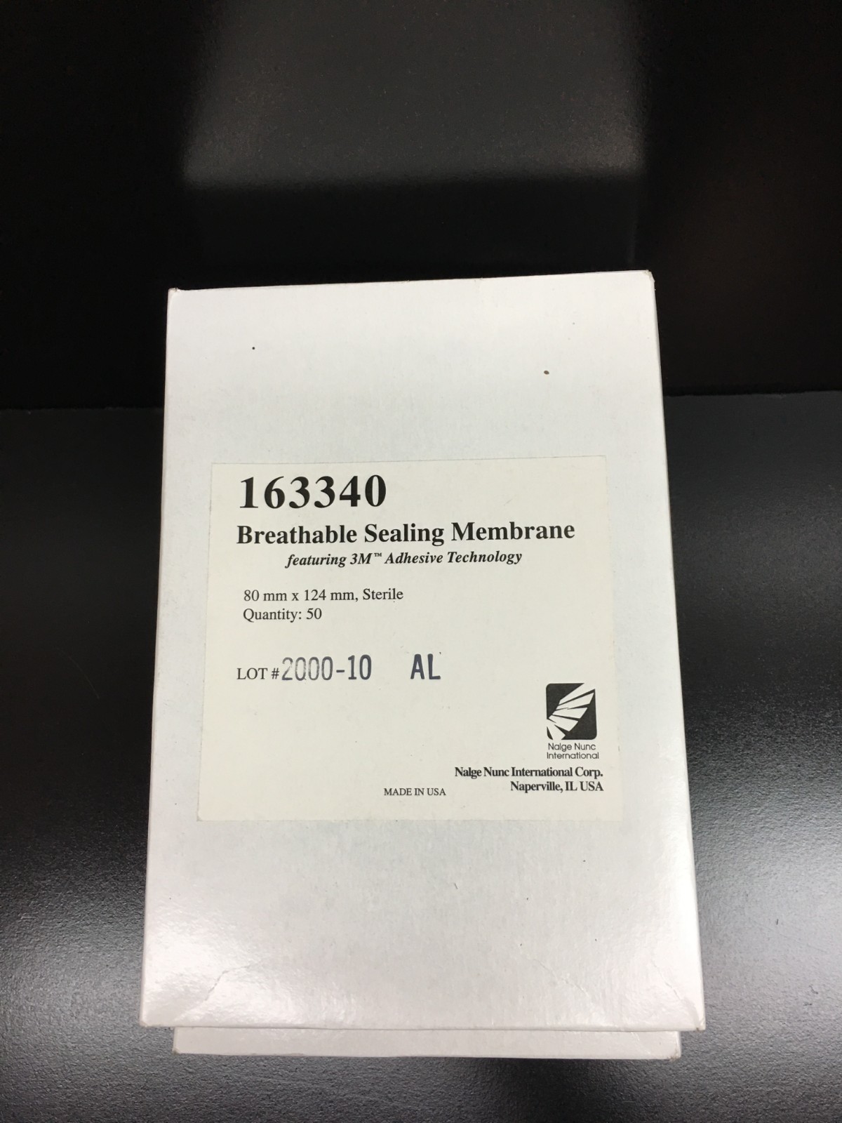 Nalge Nunc REF 163340 Breathable Sealing Membrane 80mm x 124mm Lot 3 PKS