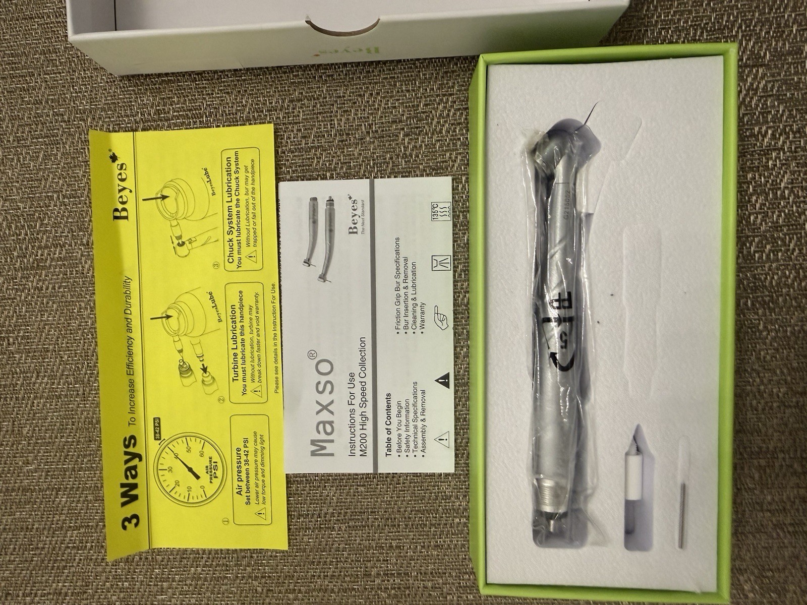 Beyes AirLight Non-Optic Handpiece For Midwest 4 Hole Connection M200-45/M4