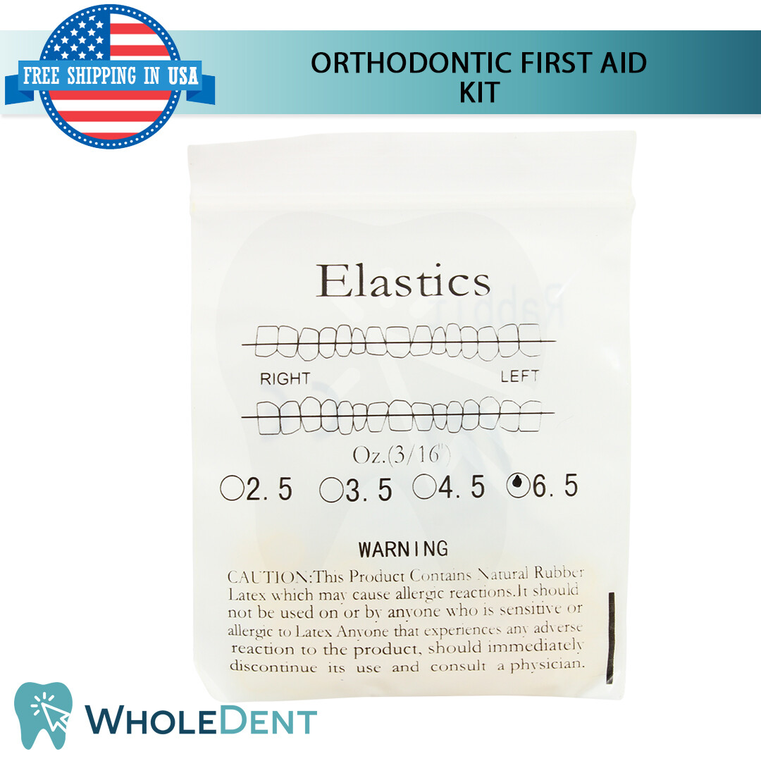 Orthodontic First Aid Kit Emergency Home Use Elastics Rubber Bands Wax Dental