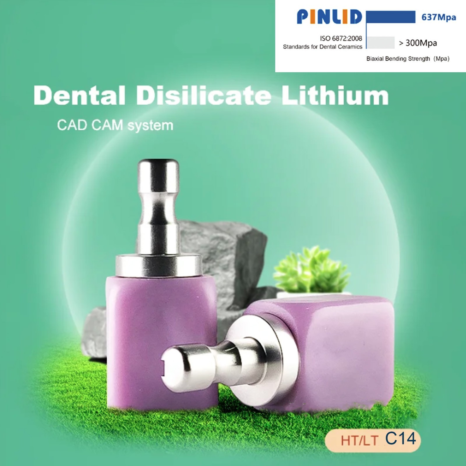 Dental Emax Ceramic Block C14 MT Lithium Disilicate CAD/CAM CEREC Block 5Pcs/box