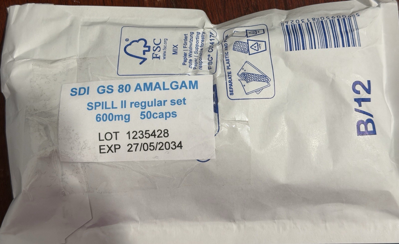 SDI GS-80 2-Spill Regular Amalgam Capsules Pack Of 50