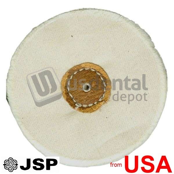 JSP Muslin Buffs with Leather Center, 4in x 40 ply, unstitched, each. Ma 437727