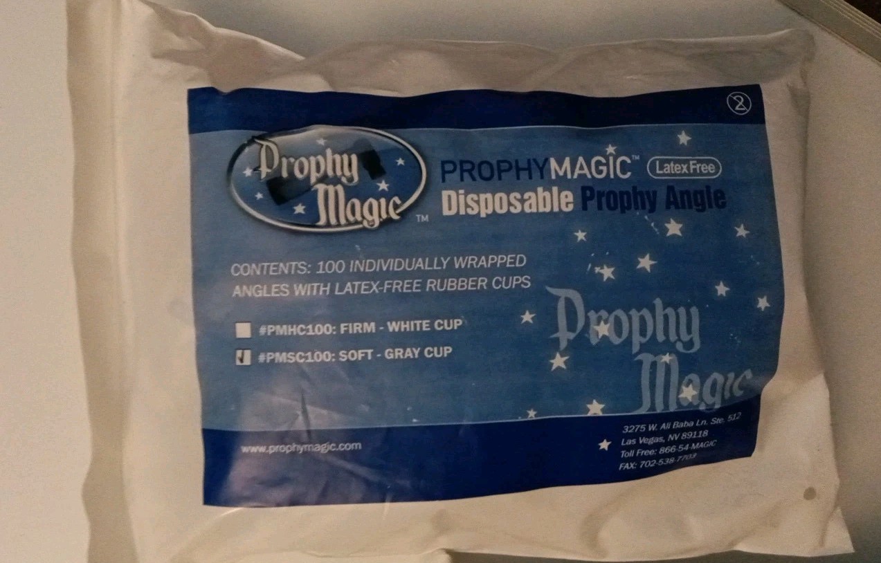 2 Bags of Prophy Magic Classic prophy angles with soft gray cup, 100 Per bag