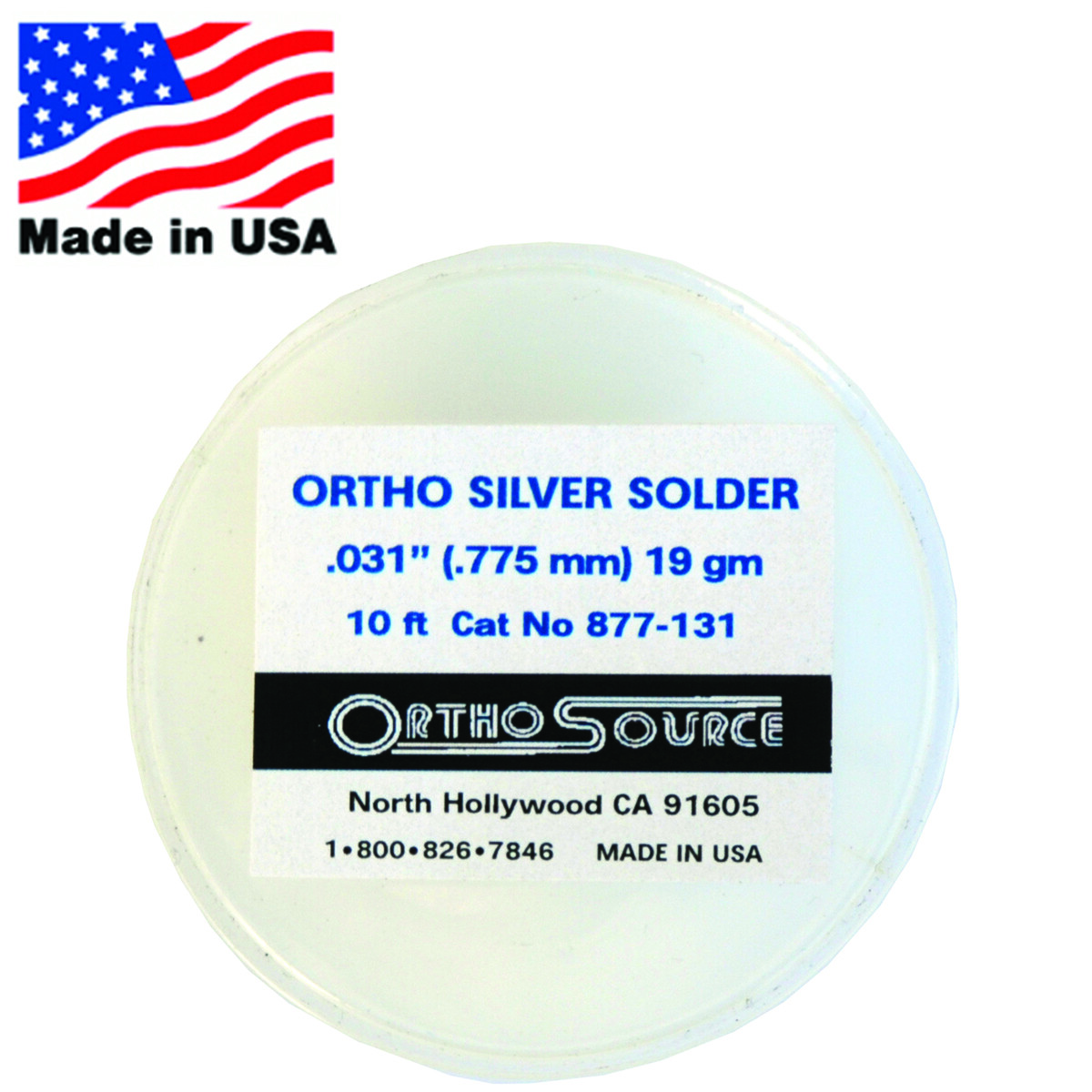 ORTHOSOURCE Orthodontic Dental SILVER SOLDER 3 m 10 ft roll .031″ (.775mm) 19gm