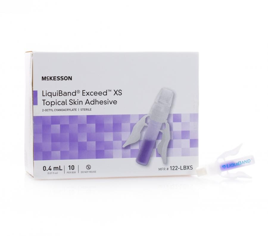McKesson LiquiBand Exceed XS Topical Skin Adhesives Dome Applicator Tip .4mL