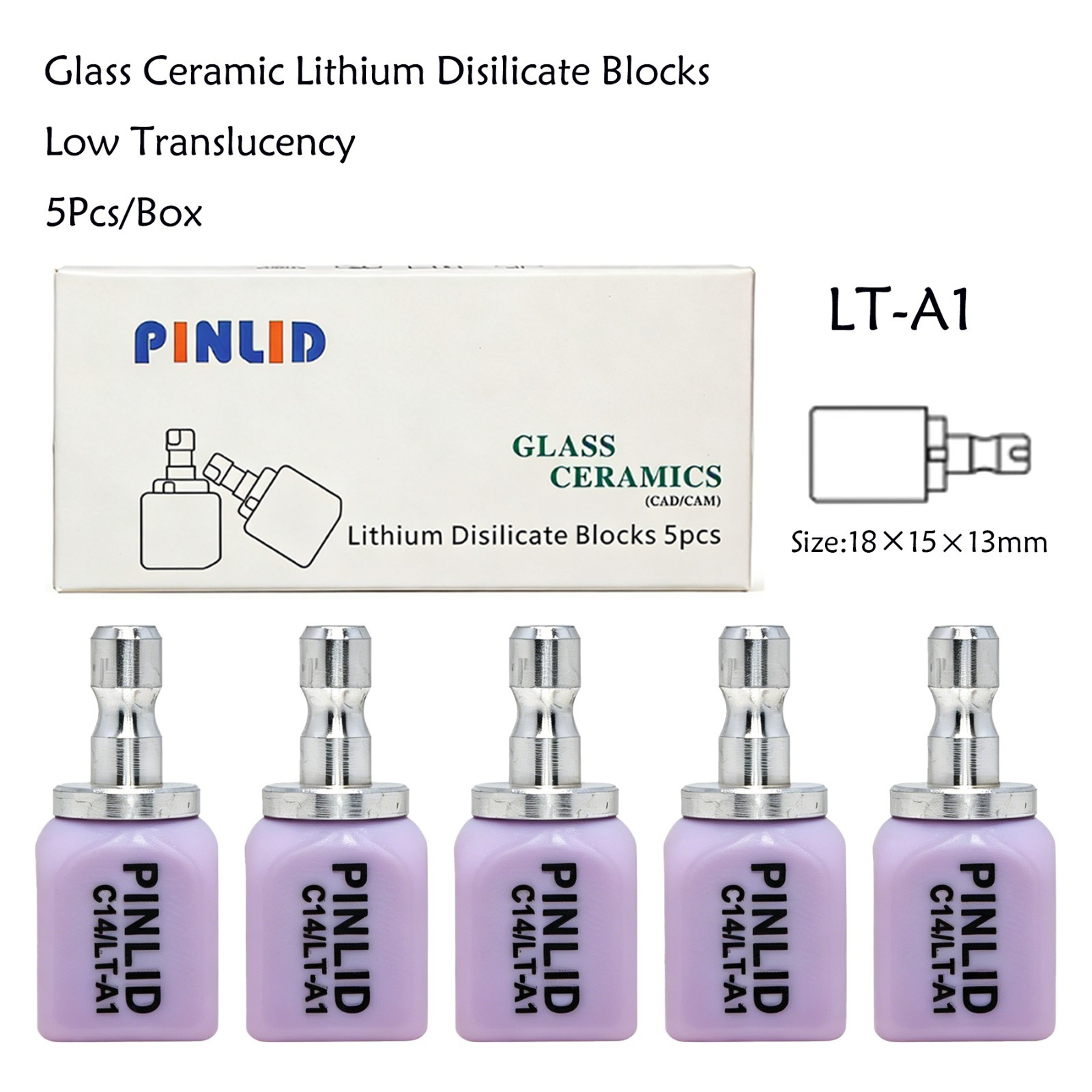 C14 LT Lithium Disilicate CAD/CAM Blocks A1 A2 A3 Glass Ceramic For CEREC InLab