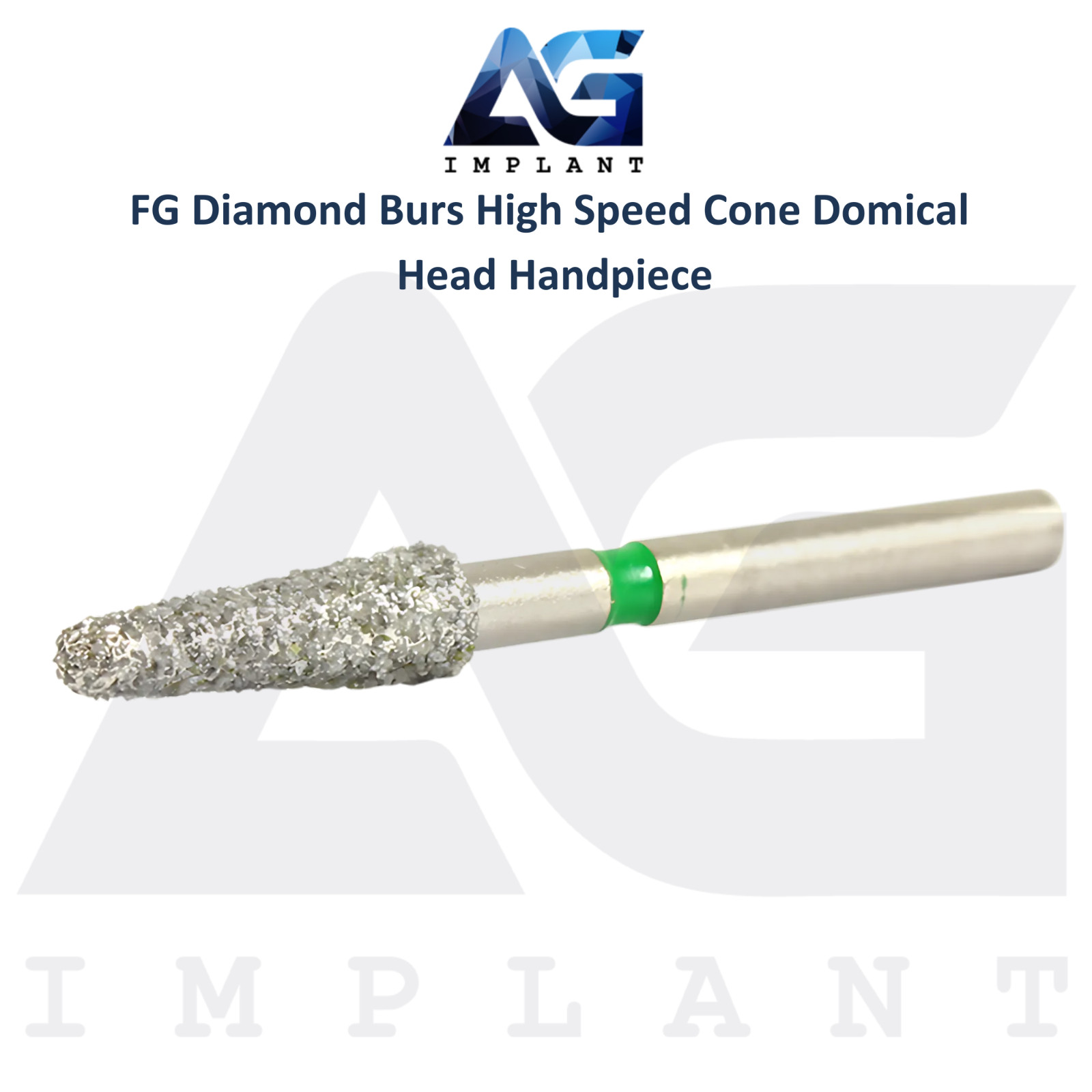 Dental FG Diamond 10 Burs High Speed Cone Domical Head Handpiece Stainless Steel