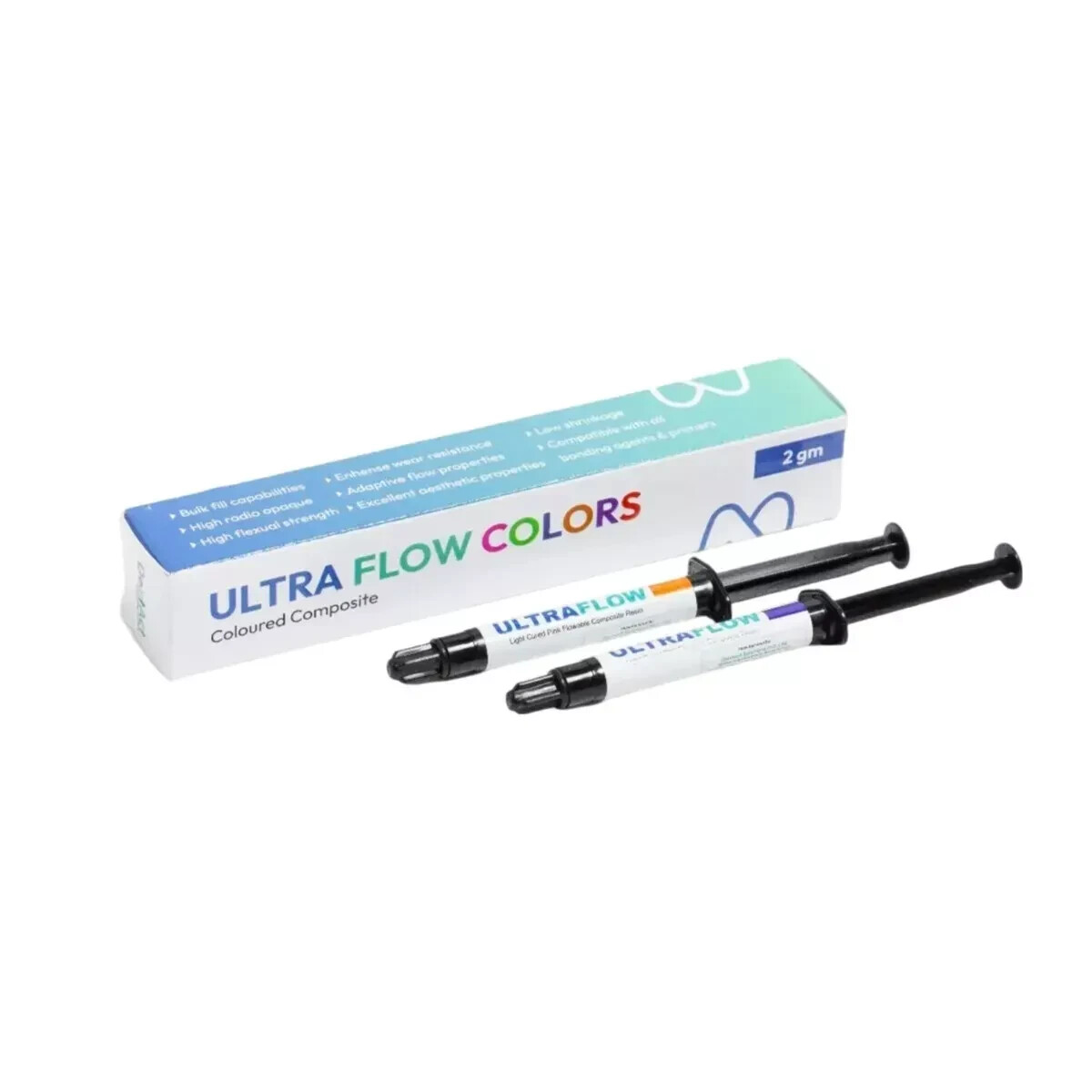 DentAct Ultra Flow Colors Radiopaque Light Cured Coloured Composite 2g Free Ship