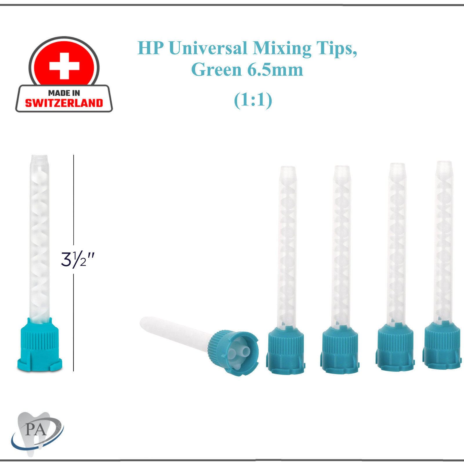 Dental Teal HP High Performance Mixing Tips Large 6.5mm for Dual Cartridges 50mL