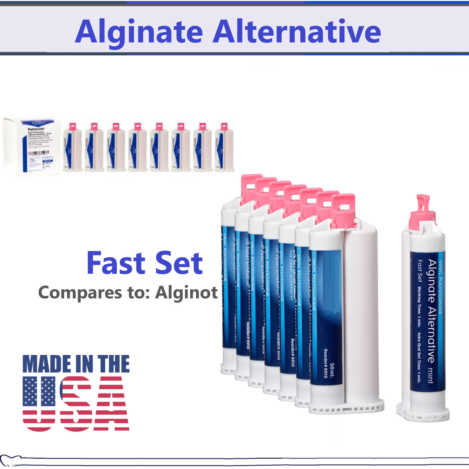 Alginate Substitute Alternative Up to 8 x 50mL Cartridges, Fast Set – #2010 USA