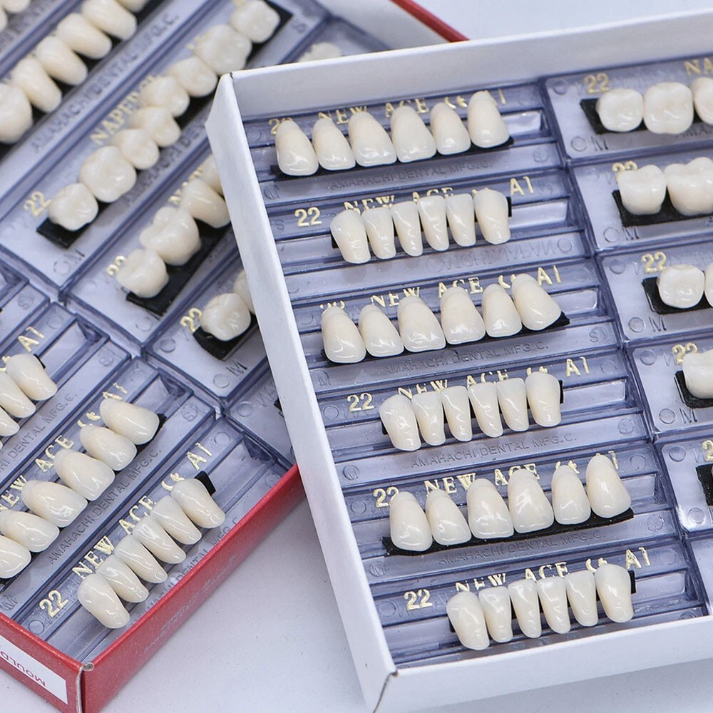 10 Boxes Dental Acrylic Resin Denture 22# A1 Full Sets Teeth Upper Lower Shade