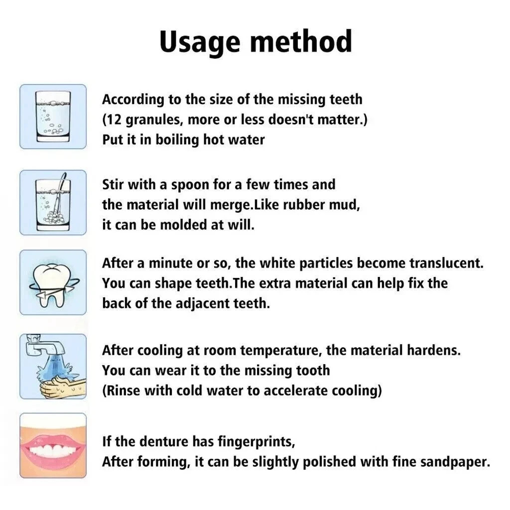 Dental Thermal Fitting Beads Replacement Temporary Tooth Denture 25g Material