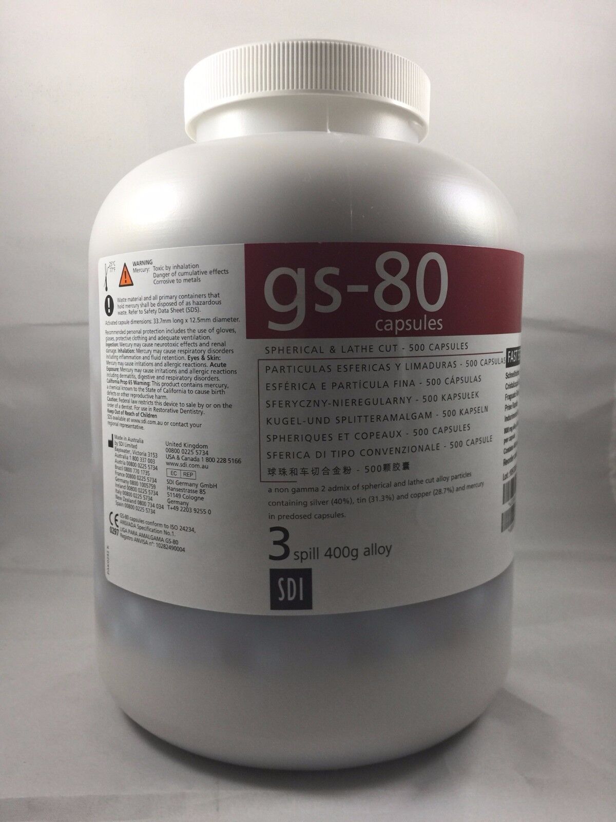 SDI GS-80 Amalgam 3 SPILL – Reg. Set Spherical 500 Capsules-