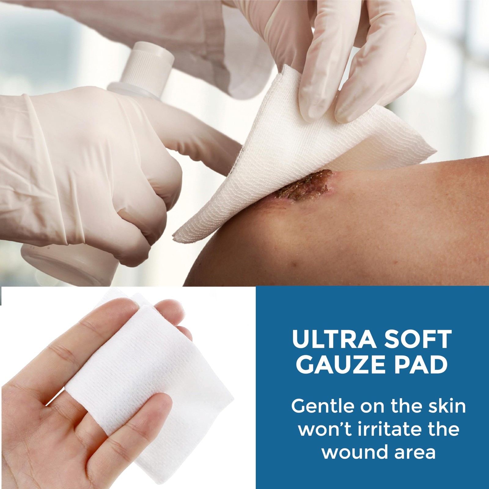 Pruvade 1000 Count Gauze Pads – Soft 2″x2″ Non-Woven 4-Ply |