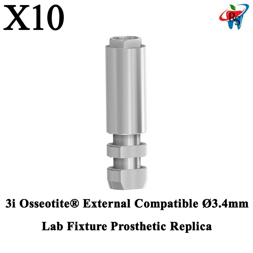 10x 3i Osseotite® External Compatible Ø3.4mm Analog Lab Fixture Replica