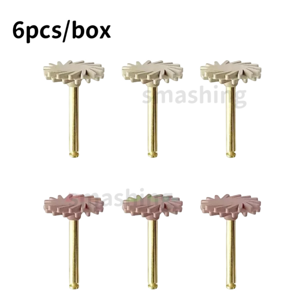 6Pc Dental Composite Polishing Wheel Kit 2-Step Polishing Diamond System RA Disc