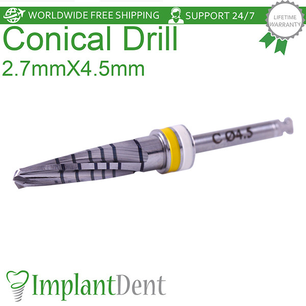 Dental Conical Drills 16mm External Irrigated 2.7mmX4.5mm Stainless Steel Tool