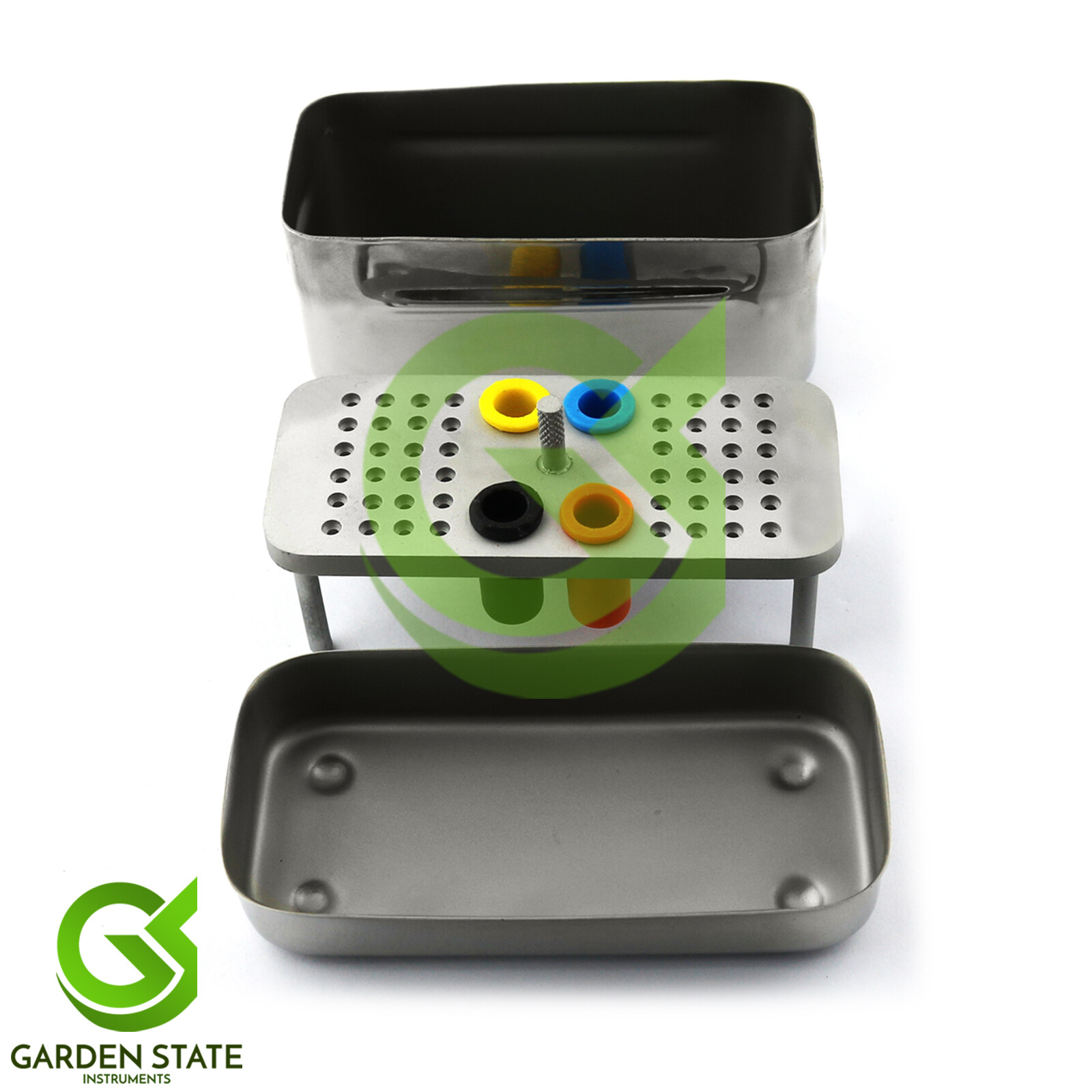 Stainless Steel Endodontic Box Dental Files Burs Holder 48 Holes Stand Aluminium