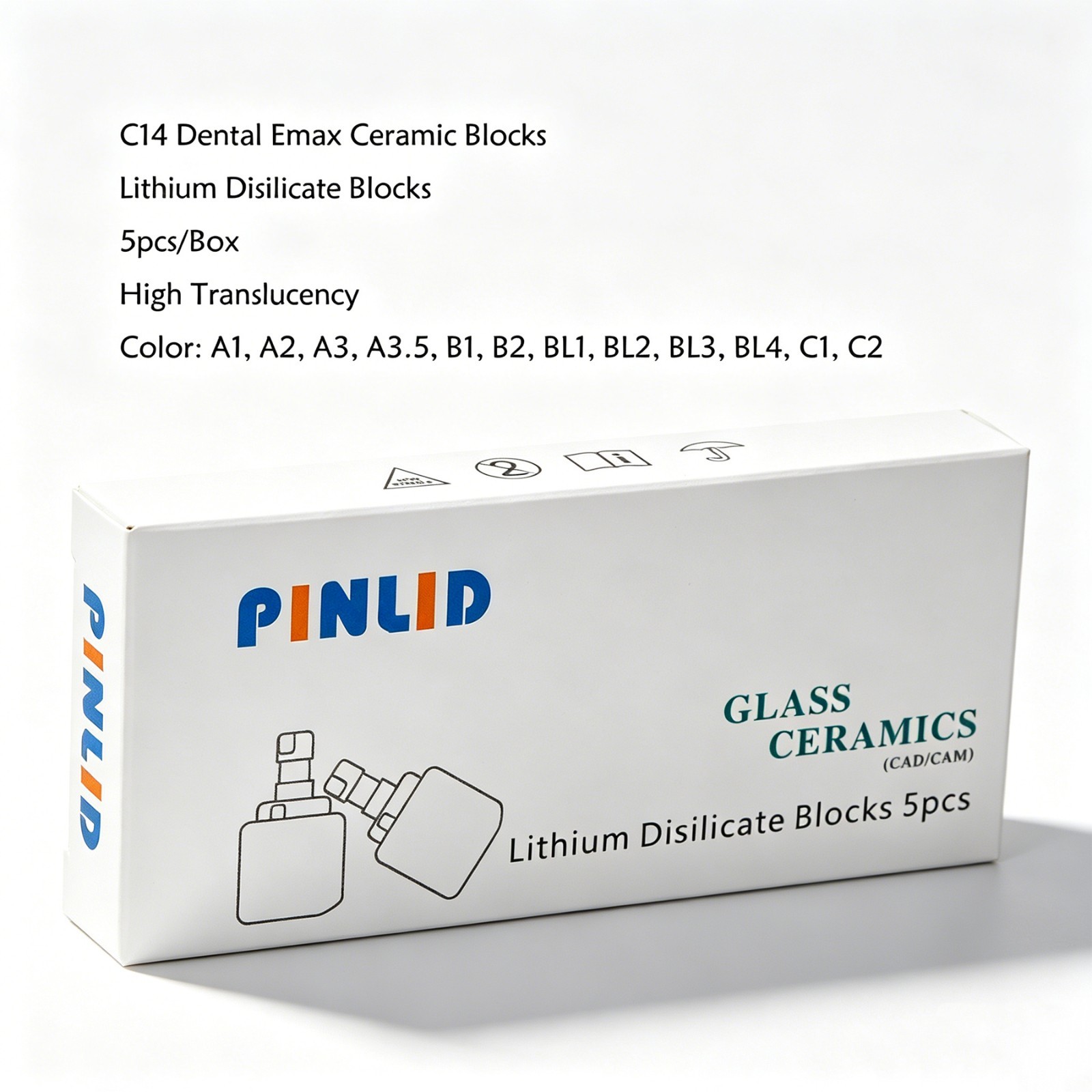 Dental C14 Glass Ceramic Block HT LT Emax Lithium Disilicate for CEREC CAD/CAM