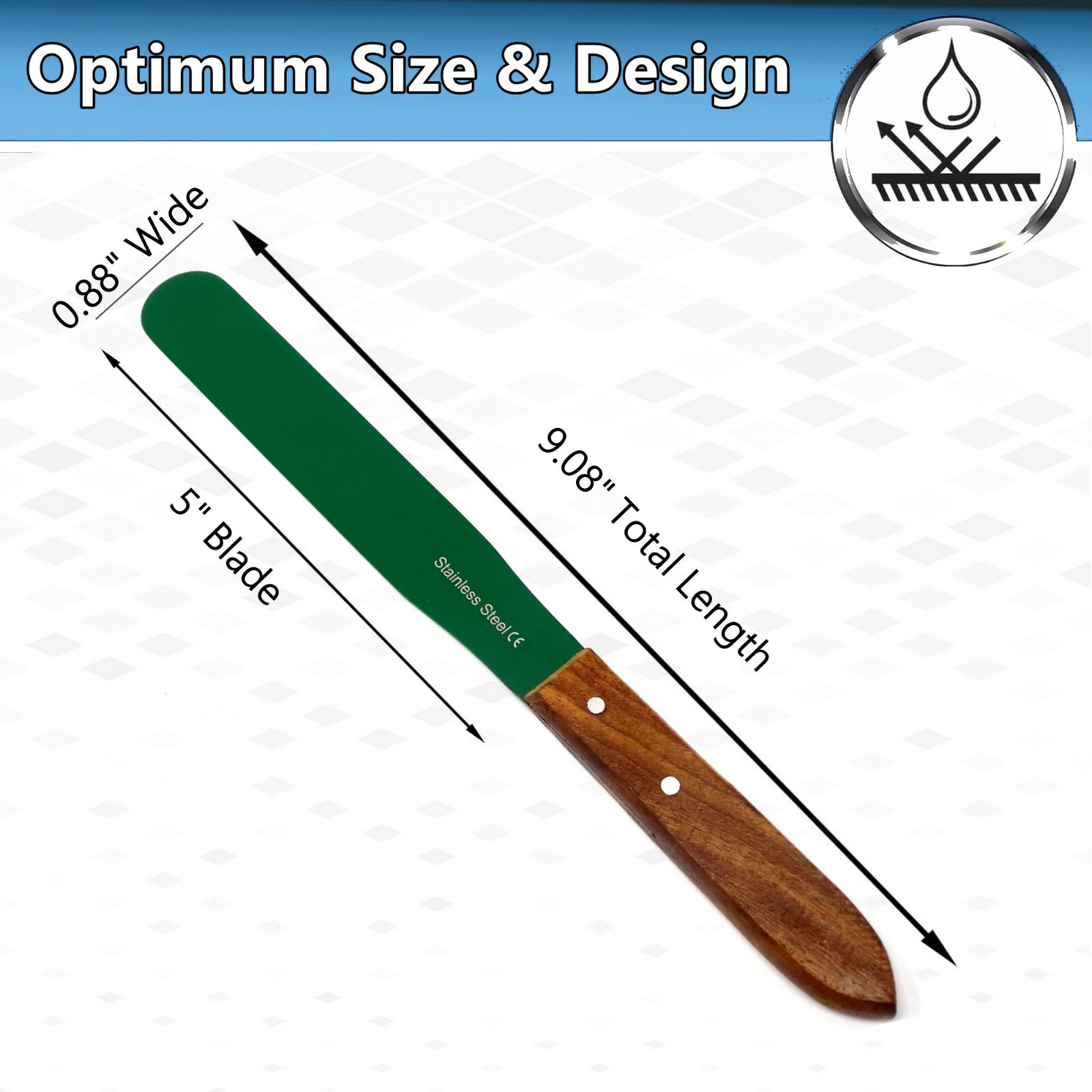 PTFE Coated 5” Non-stick Blades, Lab Spatula Ergonomic Handle,Laboratory Tools