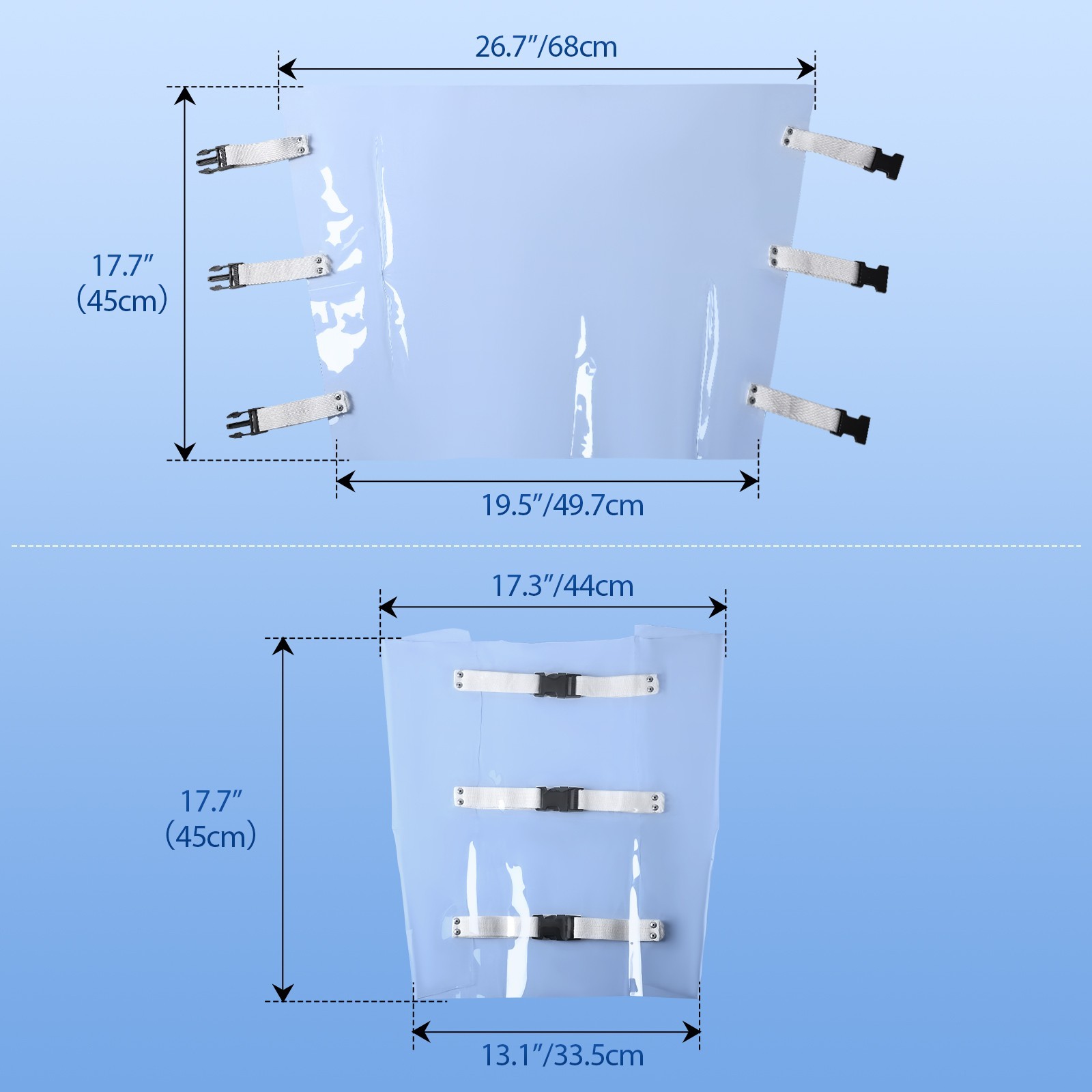 Clear Dental Chair Foot Seat Cover JMU with Elastic Bands 17.3″W x 17.7 Inch 1pc