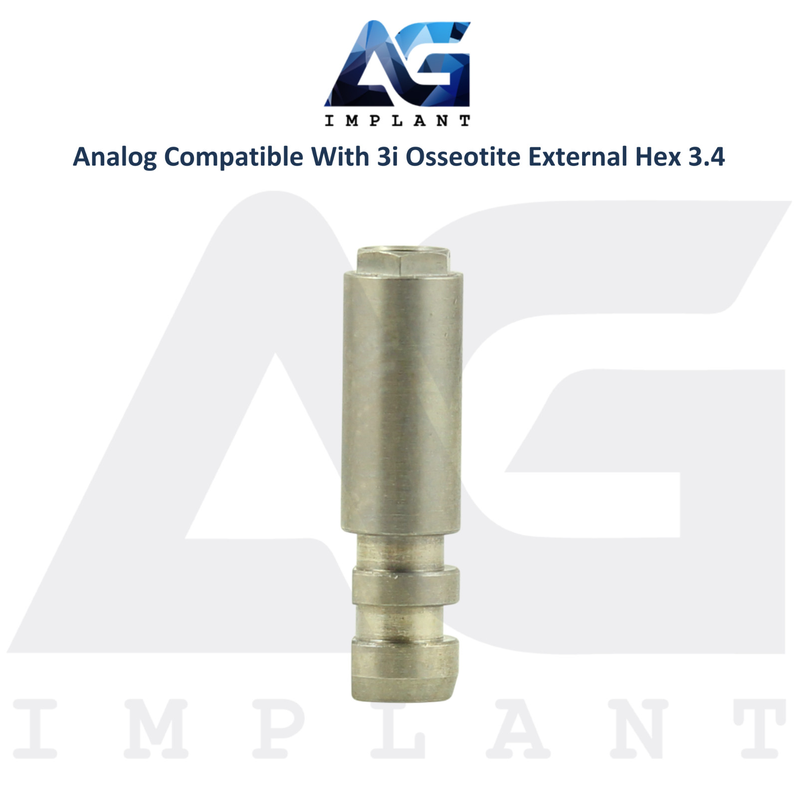 10 Fixture Analog Compatible with 3i Osseotite External Hex Ø3.4mm Dental Lab