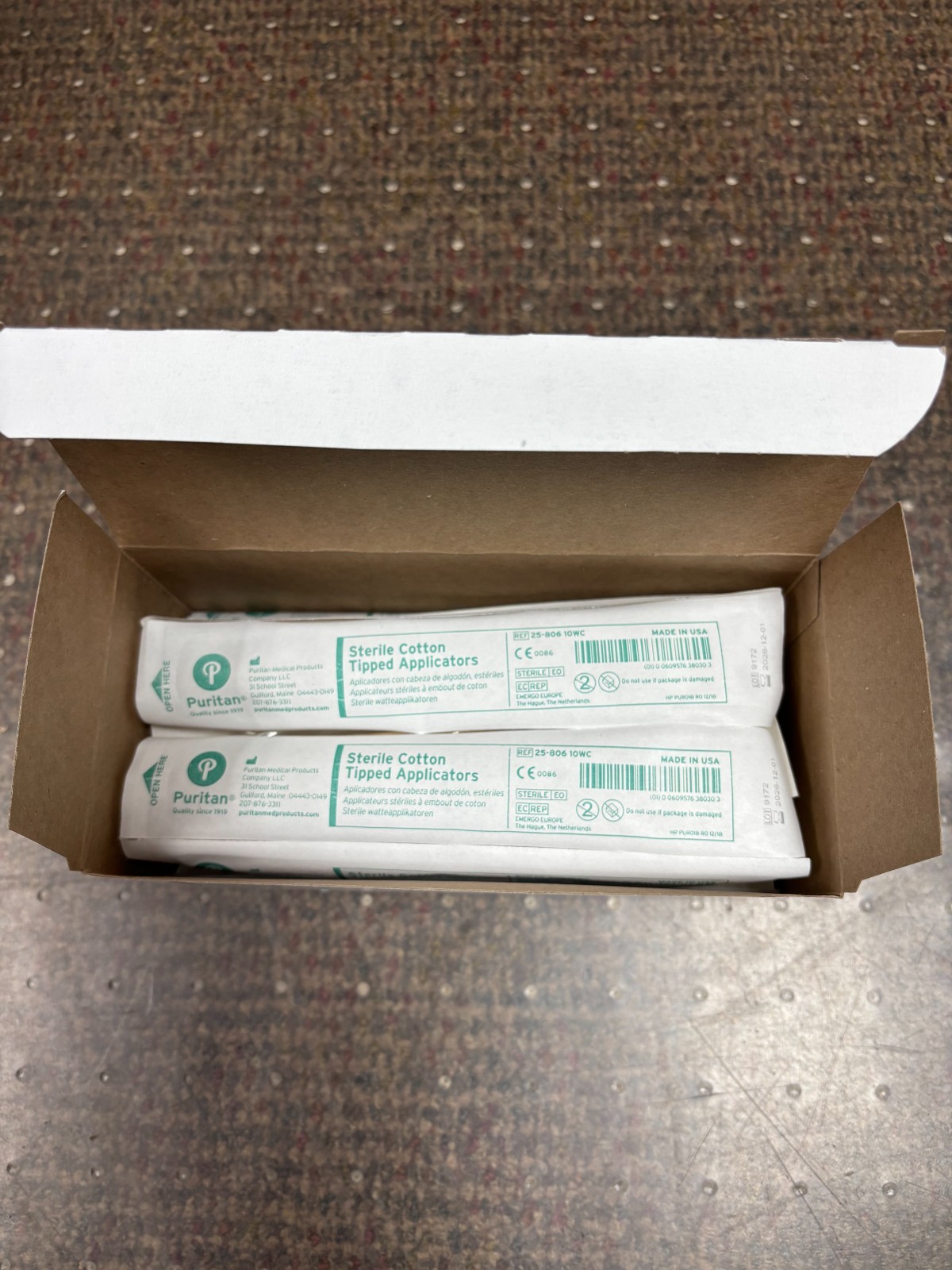 25-806 10WC Puritan Sterile Cotton Tipped Applicators 6″, wood handle (Box/200)