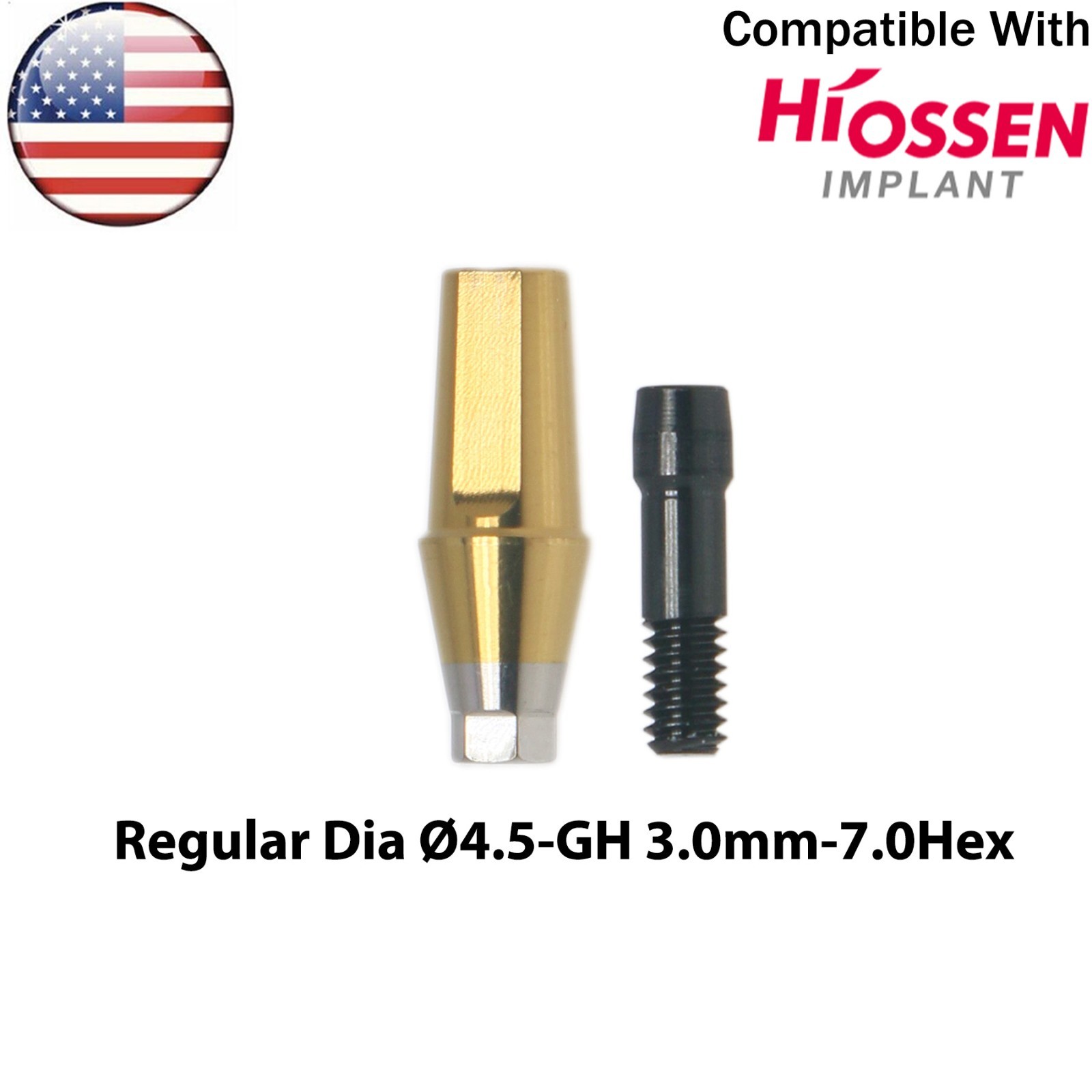 US Dental Straight Transfer Abutment Regular Ø4.5/5.0/6.0mm Fits Osstem Hiossen