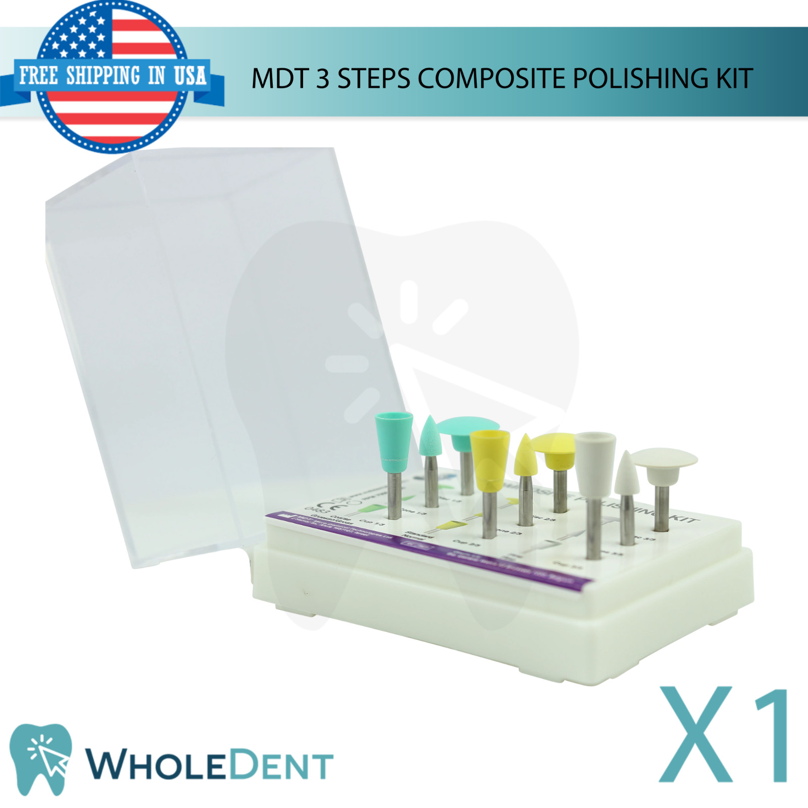 MDT 3 Steps Composite Polishing Kit High-Gloss Finish Dental Restorations