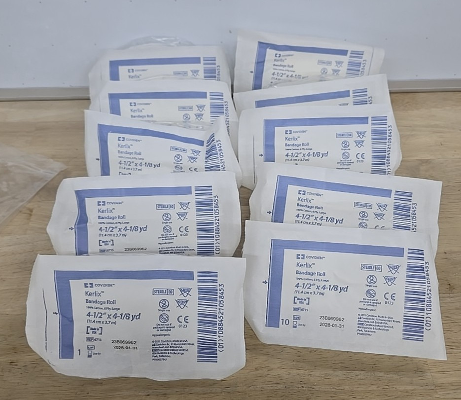 10 pack :Kerlix AMD-Antimicrobial Gauze Dressing Bandage Roll, 4.5X4.1 Yards NEW