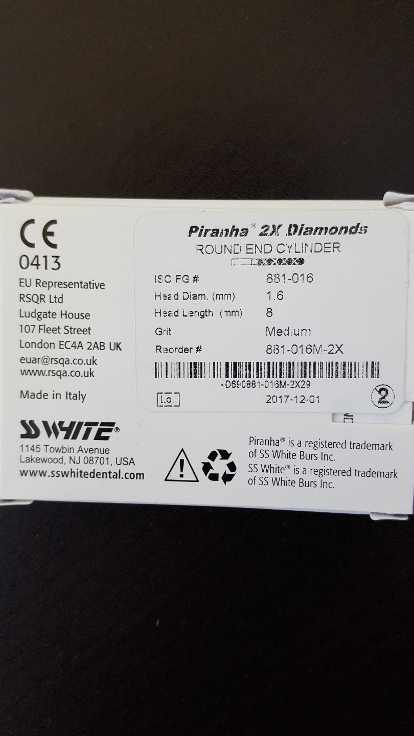 SS White piranha 2x fg # 881-016 turbo double action diamond 5pcs